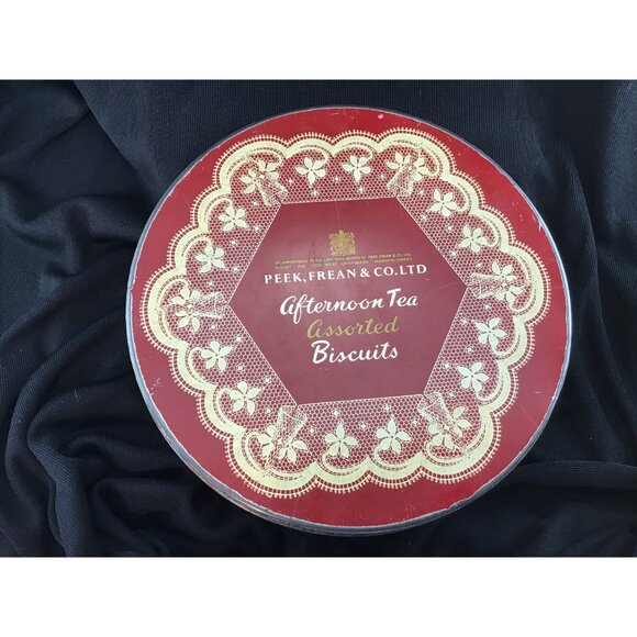 Vintage Peek Frean Afternoon Tea Biscuit Tin Cookie Box London England EMPTY - Picture 2 of 9